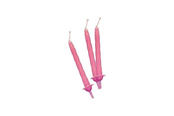 CANDELE CON SUPPORTO ROSA PZ 100