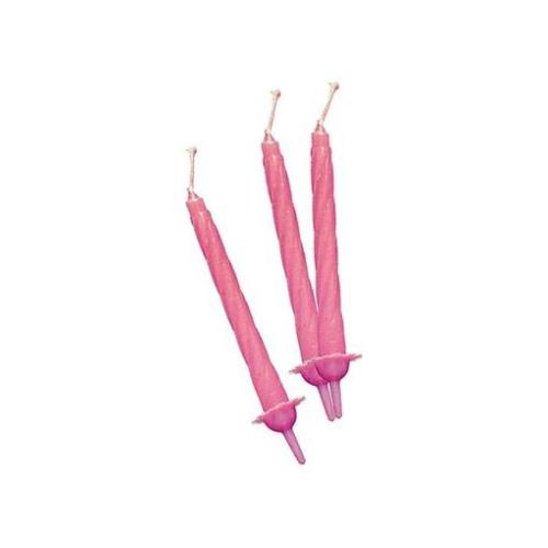 CANDELE CON SUPPORTO ROSA PZ 100